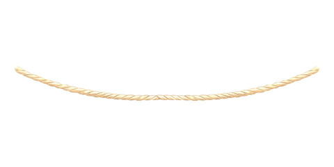 Rope horizontal hanging. Garland of cord for pennants and flags. Hand drawn watercolor illustration isolated of background. Marine string of hemp. Nautical style clipart for card, printing, sticker.