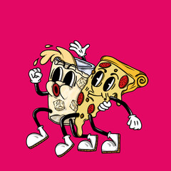 pizza and cup of coffee