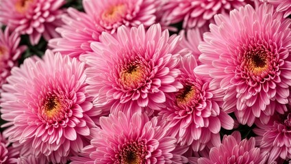 Pink Chrysanthemum Bouquet: A vibrant cluster of pink chrysanthemums, capturing their delicate petals and intricate details in a close-up shot. Perfect for adding a touch of elegance and beauty to you