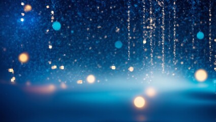Abstract Blue Bokeh Background: A mesmerizing backdrop of shimmering lights and soft, iridescent bokeh, evoking a sense of wonder and magic. Perfect for your next design project.  