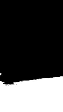 Paint brush stroke transition vertical background in black, white, and green screen colors. Brush transition, artistic fast grunge brush footage