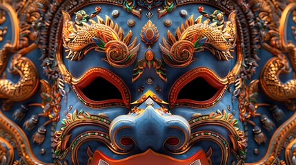 Fototapeta premium Elaborate Traditional Mask with Ornate Design