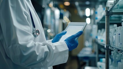 A doctor using a digital tablet to explain a diagnosis