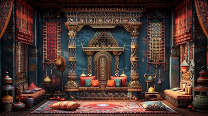 Fototapeta premium Luxurious Traditional Interior with Ornate Decor