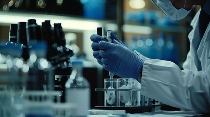 A forensic scientist analyzing fingerprints in a crime lab