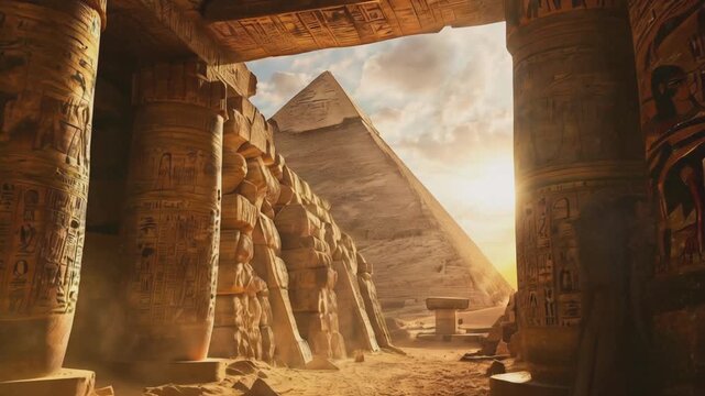 The mysterious interior of ancient Egyptian temples, tombs and pyramids.