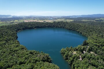 Fototapeta premium Aerial photo of Lake Eacham Queensland Australia