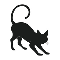 A Halloween cat silhouette vector