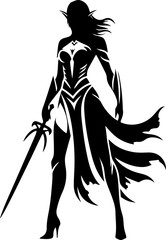 Elven Warrior Silhouette.