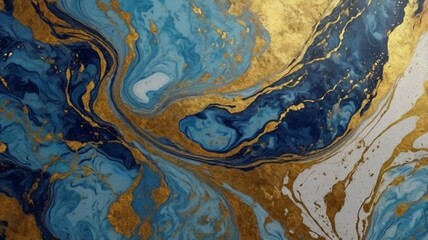 Blue Marble and gold abstract background vector