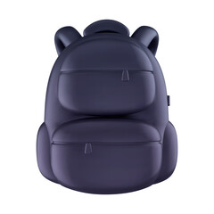 Obraz premium Backpack for school or travel. Vector 3d illustration. Black equipment element in cartoon realistic style.