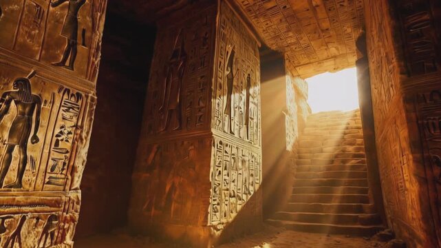 The mysterious interior of ancient Egyptian temples, tombs and pyramids.