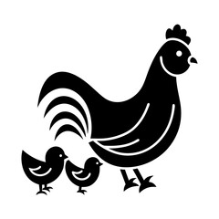 hen and chicken Vector