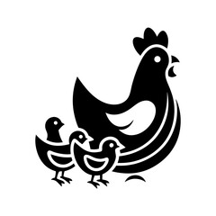 hen and chicken Vector