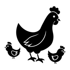 hen and chicken Vector