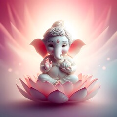 Obraz premium Cute Lord Ganapati Bappa
