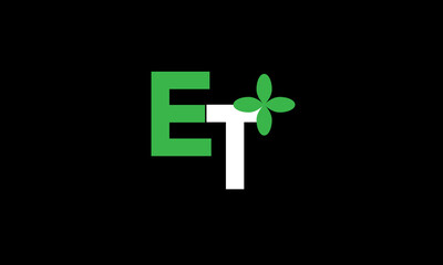 Fototapeta premium ET Leaf Logo Initial Green Nature