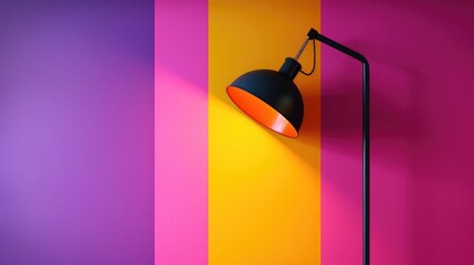 Chic lamp against colorful backdrop