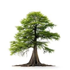 Bald Cypress Tree in Plain White Background