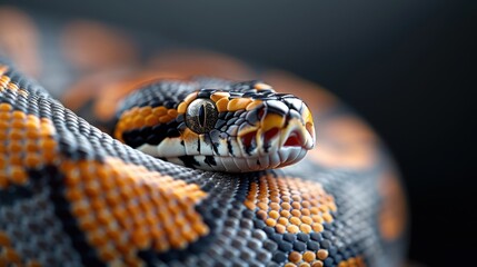 Fototapeta premium A close-up of a python's skin, showcasing its intricate patterns.