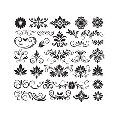 A collection of simple floral and ornamental designs