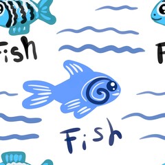 illustration of a fish abstract seamless pattern background fabric fashion design print wrapping paper digital illustration art texture textile wallpaper colorful apparel image 