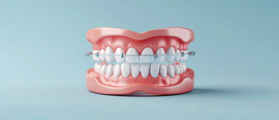 Flat design image showcasing orthodontic braces tightening process, ideal for dental clinics and educational materials on orthodontics.