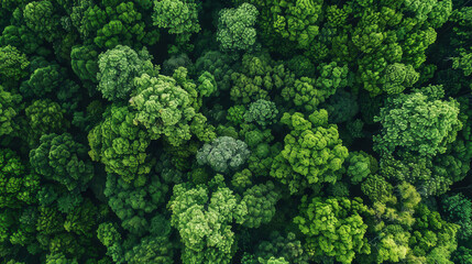 ESG concepts, environment, society and governance The energy of the natural environment is sustainable and ethical in networking Birds eye view of a lush forest