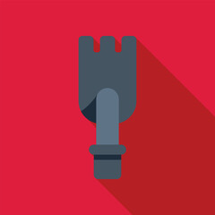 Gardening tool icon in flat style with long shadow, representing a trowel used for planting and gardening tasks