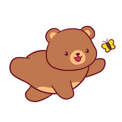 Adorable cute Bear Cartoon celebrating perfect for mercendhise printing purposes