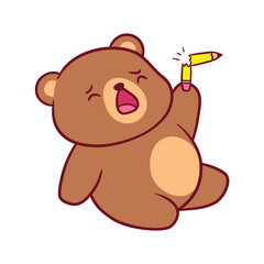 Adorable cute Bear Cartoon celebrating perfect for mercendhise printing purposes