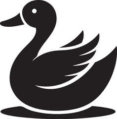 duck silhouette vector logo template. Lake Ducks Vector Silhouette. Rubber duck / ducky bath toy flat icon