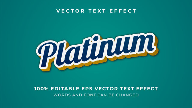 platinum editable vector text effect