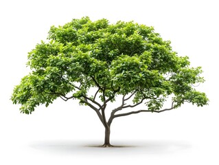 Lush and Vibrant Rosewood Tree in Peaceful White Background