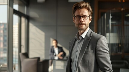 The professional businessman in office