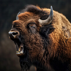 Fototapeta premium Majestic Bison Roaring