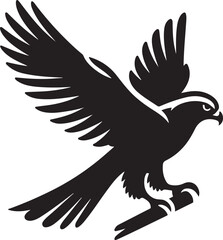 Falcon silhouette vector illustration. Flying Bald Eagle black and white Silhouette vector. Bald Eagle silhouettes isolated on white