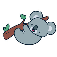Adorable cute Koala cartoon celebrates perfect for merchandise purposes