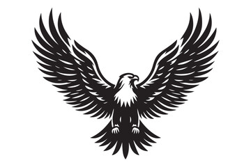 Eagle  silhouette vector art illustration with white background - Generative AI