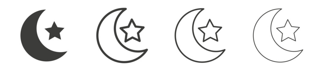 Moon and star vector icon