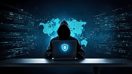 Good protection from hacker attack, cybersecurity concept, data protection or firewall, Hack.