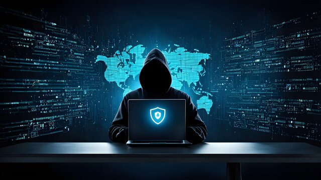 Good protection from hacker attack, cybersecurity concept, data protection or firewall, Hack.