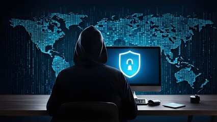 Good protection from hacker attack, cybersecurity concept, data protection or firewall, Hack.