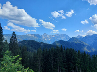 Landscape park Logar Valley. Kamnik–Savinja Alps. Mountains. Summer in Slovenia.