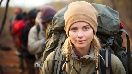 Fototapeta premium A smiling woman in front of a classroom of children. Generative AI. p 