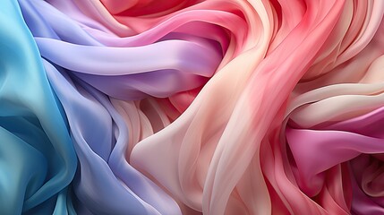 Obraz premium a close up of a colorful silk fabric.