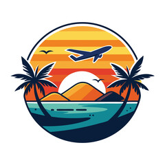 Summer Tshirt Design Illustration of beach

