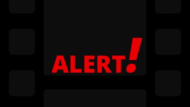 spoiler alert animation text on plain black background