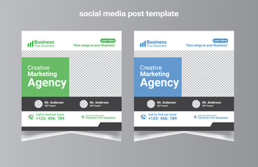 Digital business marketing banner for social media post template