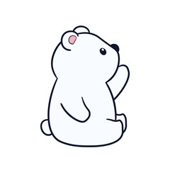 Adorable cute polar bear cartoon celebrating perfect for t-shirt printing, stickers, screen printing, totebags